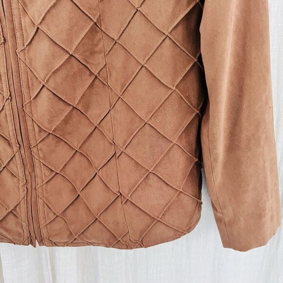 Cato Brown Soft Lightweight Textured Zip up Jacket Plus Size 18W - Picture 5 of 11